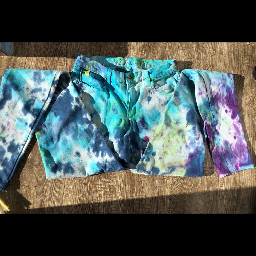 Tie dye yoga jeans